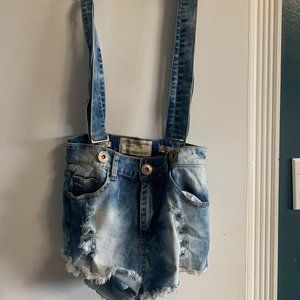 Parisian Collection Youth Denim Jeans with Suspenders